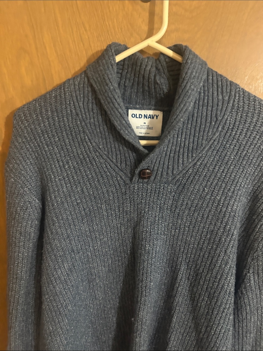 Old Navy Men’s Shawl Collar Cardigan Sweater in Slate Blue